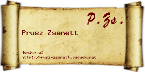 Prusz Zsanett névjegykártya
